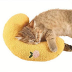 New 2026 Cat Moon Shaped Pillow Super Soft Plush Half Donut Pillow