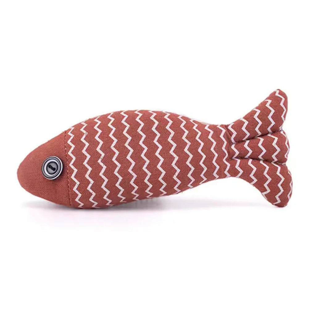 Pet Toys Cat Chew Toys Linen Fish Pillow Chew Training Toy