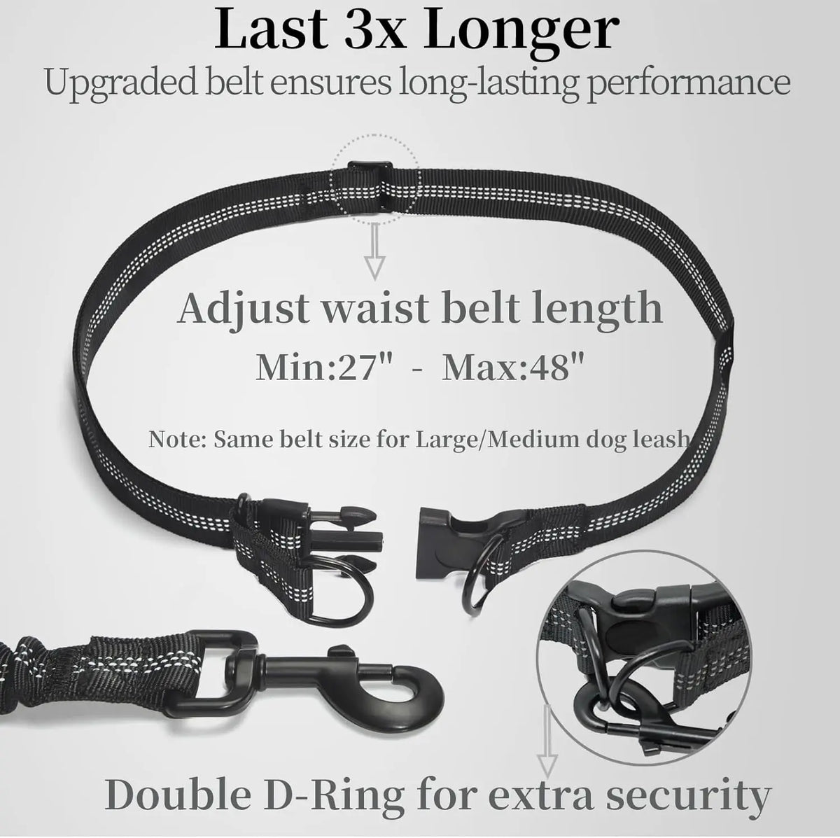 Adjustable Hands-Free Bungee Dog Leash