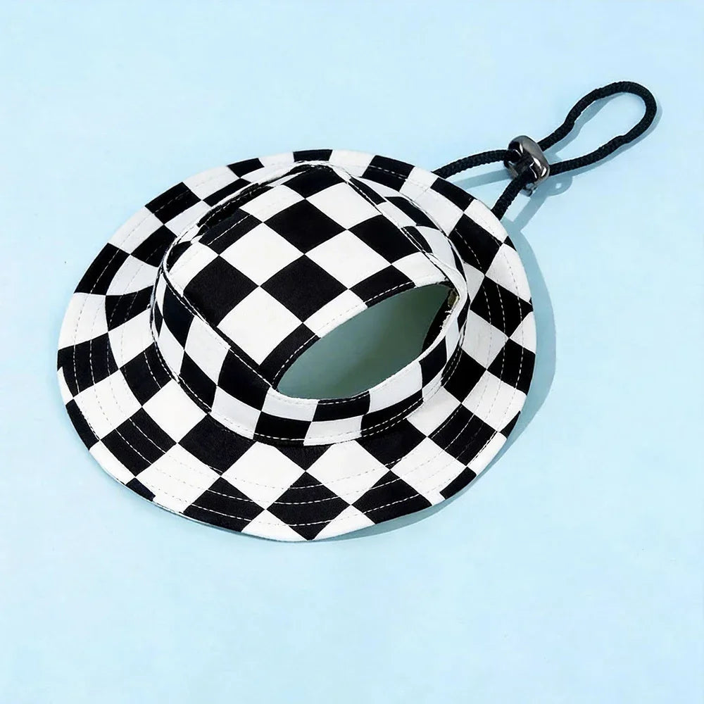 Pet Bucket Hat Summer Sun Cap Adjustable for Small Medium Dogs