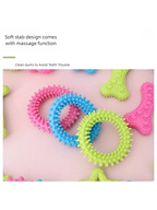 Bone Shape Soft Rubber Pet Chew Toy Bite Resistant Teeth Grinding
