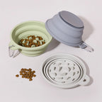 Collapsible Pet Bowl Outdoor Portable: Silicone Slow Feeder Bowl