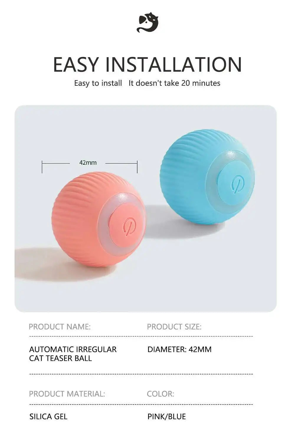 Smart Dog Toy Ball Electronic Interactive Pet Toy Moving Ball USB