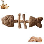 Funny Fish Bone Cat Toys Cat Teeth Cleaning Toy with Catnip &