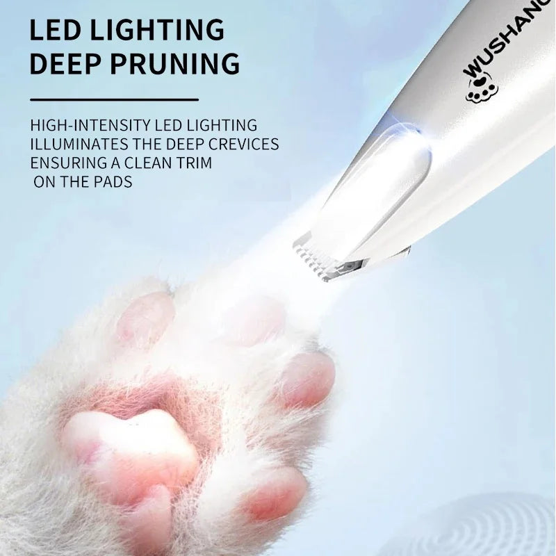 Pet Dog Electric Groomer Trimmer with LED Light Waterproof Pet