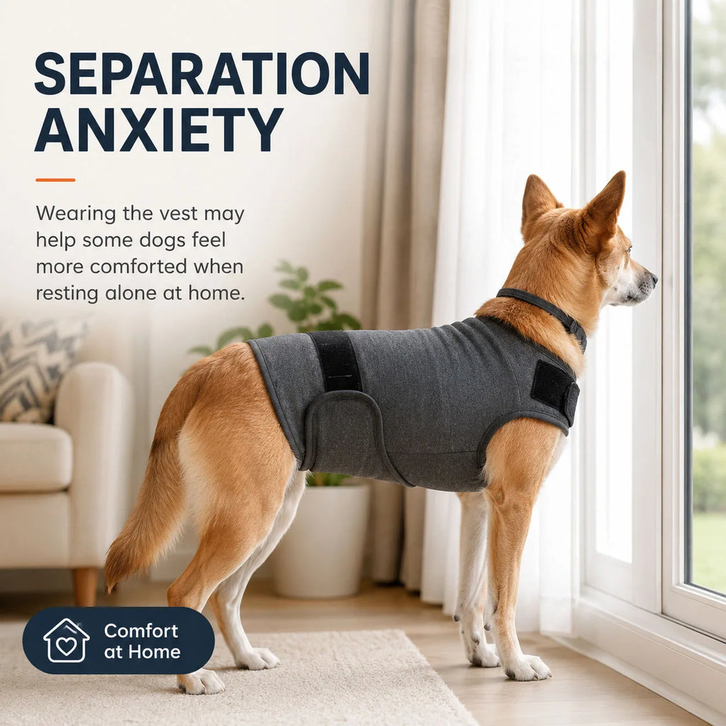 Dog Anxiety Vest Calming Wrap Adjustable Hook And Loop Soft Cotton