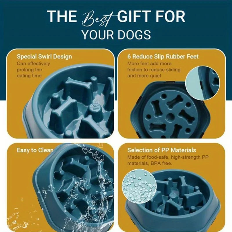 Dog Slow Feeder Bowl Anti-Choking Food Bowl for Dogs Slow Eating