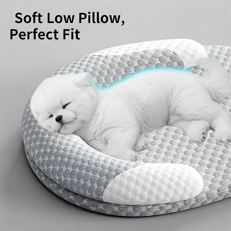 Orthopedic Cold Dog Bed, Breathable Summer Pet Mat with Raised