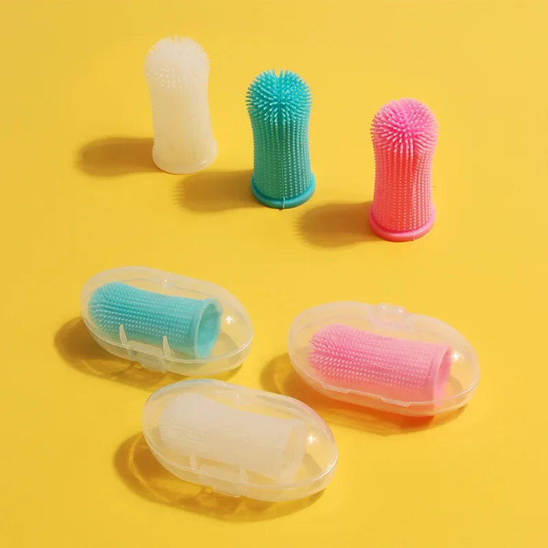 Super Soft Pet Finger Toothbrush for Dog and Cat Teeth Cleaning