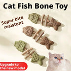 Funny Fish Bone Cat Toys Cat Teeth Cleaning Toy with Catnip &