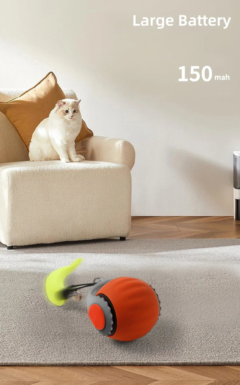 Cat Interactive Ball Toys Automatic Rolling Ball Faux Tail