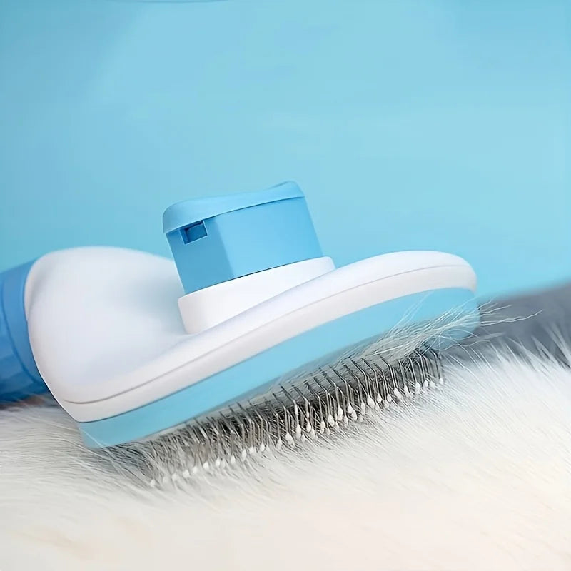 Cat & Dog Dehairing Brush with One-Touch Mechanism - Heavy-Duty