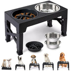 Elevated Dog Feeder Bowls Adjustable Raised Stand with Double