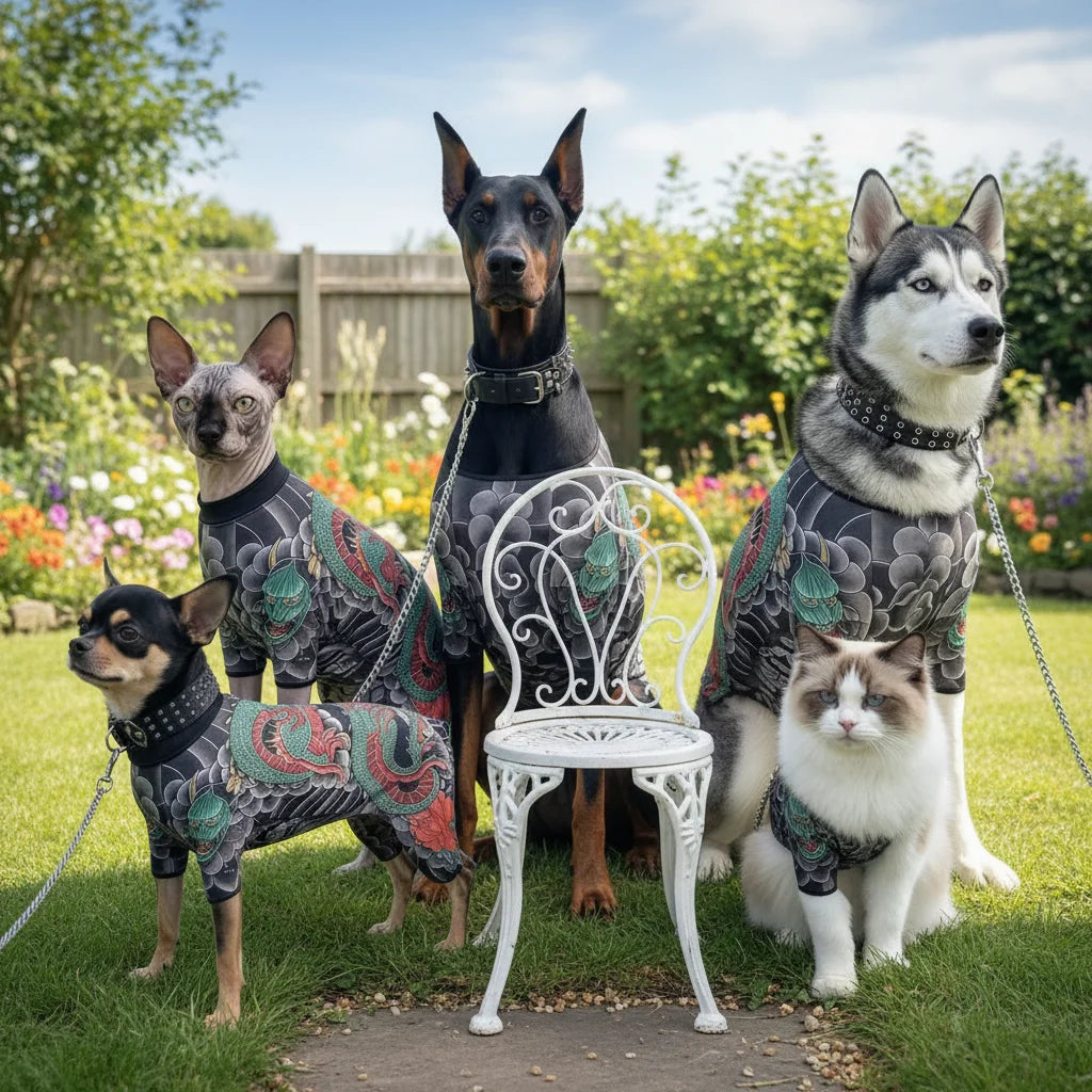 Creativity Four Seasons Dog Cat Tattooed Vest Funny Breathable Pet