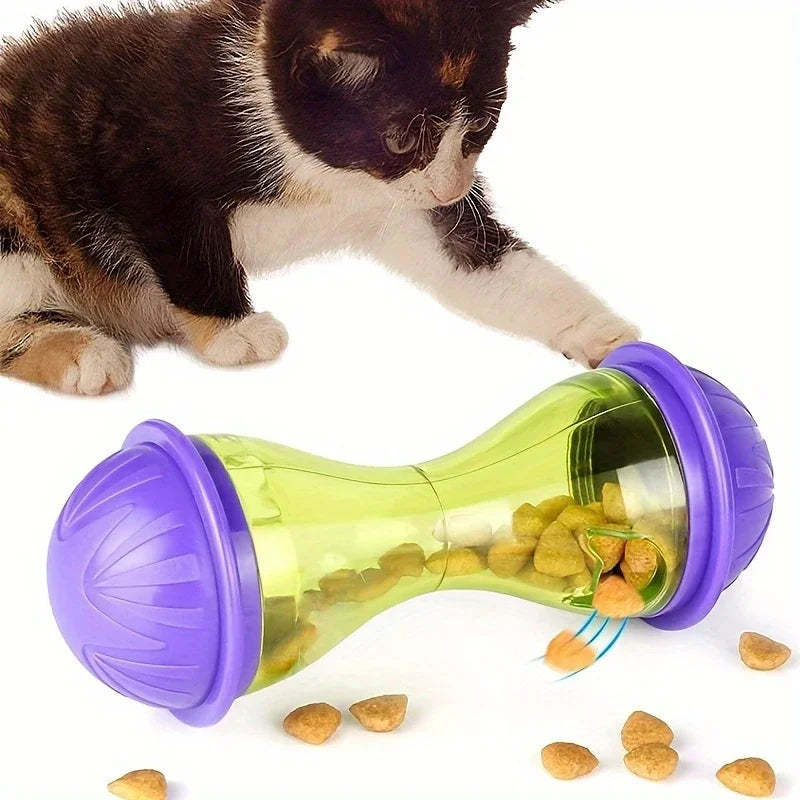 Interactive Pet Feeder Cat Toy Ball Food Rolling Leakage Dispenser