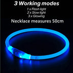 USB Rechargeable Fiber Optic Collar Pet Dog LED Light Collar
