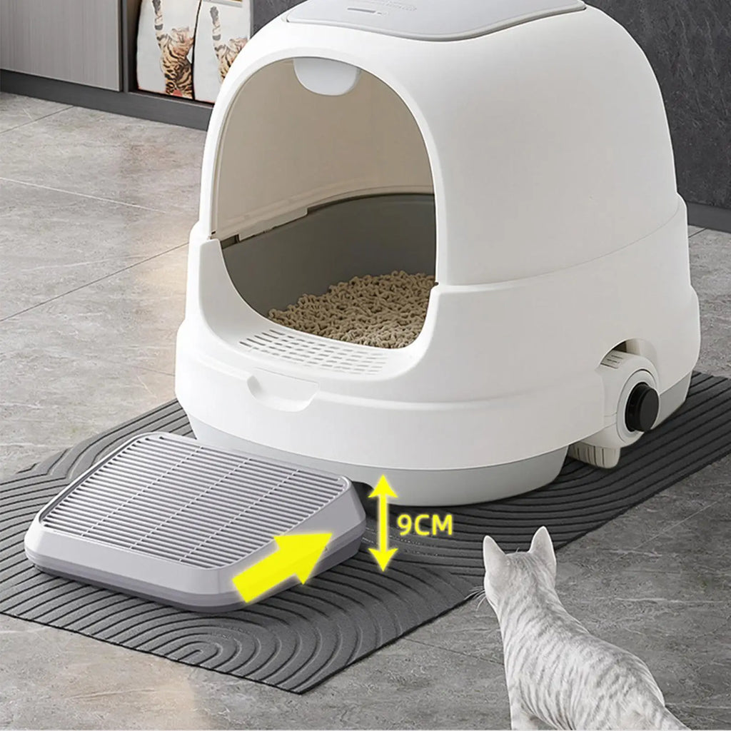 Litter Catcher Litter Trap Mat Cat Ramp Double Layer Elevated Tray