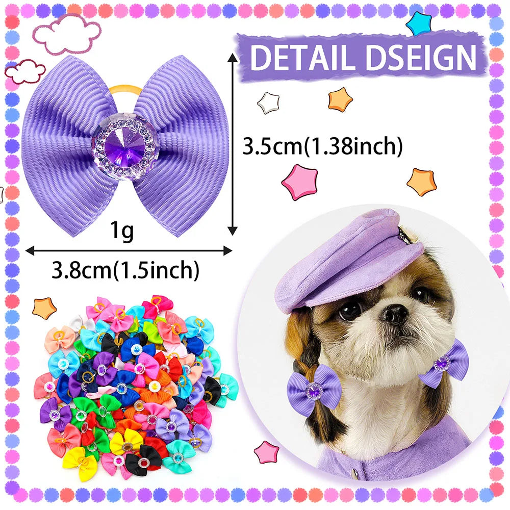 Dog Grooming Hair Bows Dog Bows Mix Colours Small
