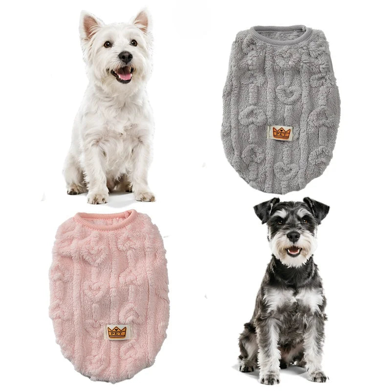 Warm Fleece Dog Jacket Autumn Winter Pet Sweatshirt Soft PUppy