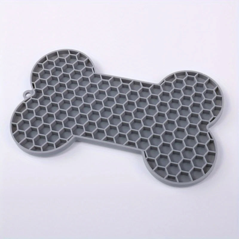 Dog Slow Food Pad Bone Silicone Pet Licking Pad Mat Placemats