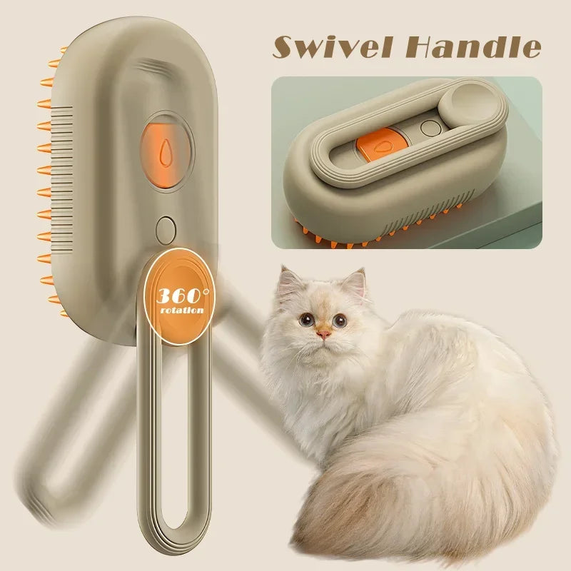 3 in 1 Steam Cat Brush Pet Hair Remover Vaporizer Grooming Comb