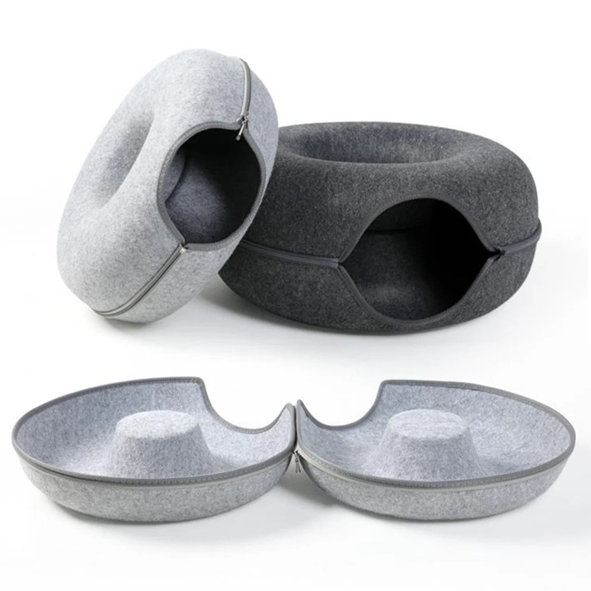 B-Tunnel Donut Cat Bed Interactive Tunnel Pet Felt Indoor Toys