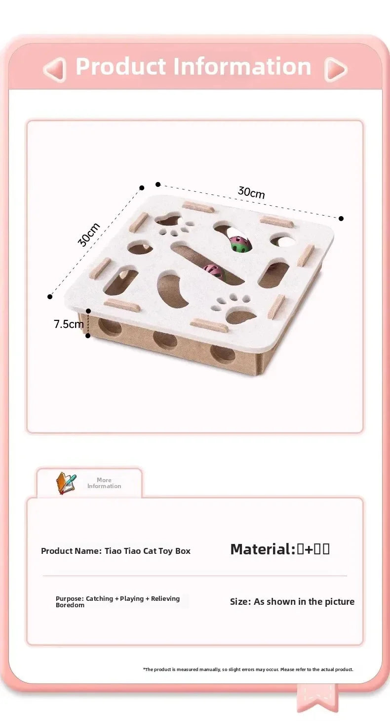 Cat PUzzle Toy Felt PUzzle Box Cat Exercise Toy with Ball Indoor