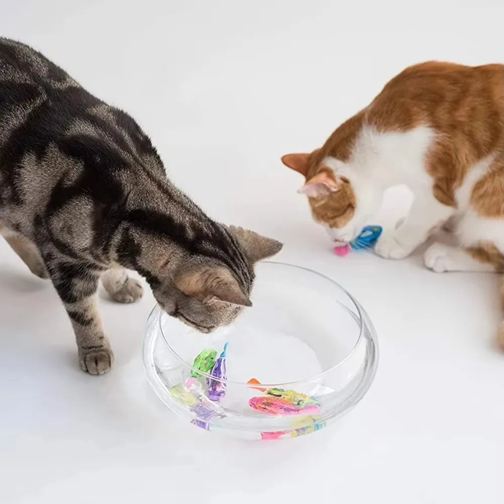 Cat Toy LED Inductive Interactive Swimming Robot Fish Toys Glowing