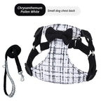 Bow Pet Chest Harness Leash 2-Piece Set, Comfortable Breathable