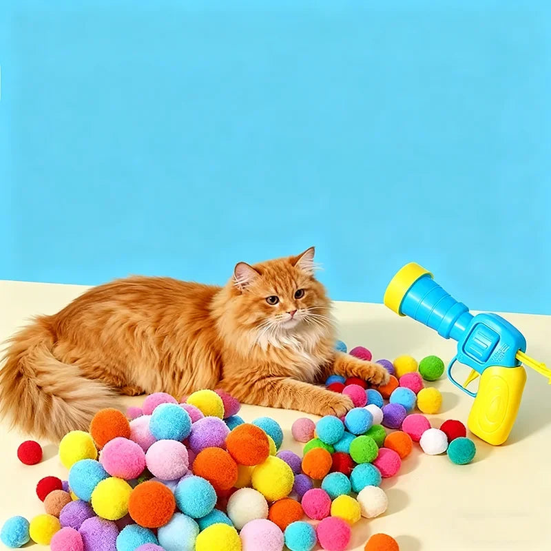 Creative Mini Shooting Gun Cat Toy Interactive Launch Training