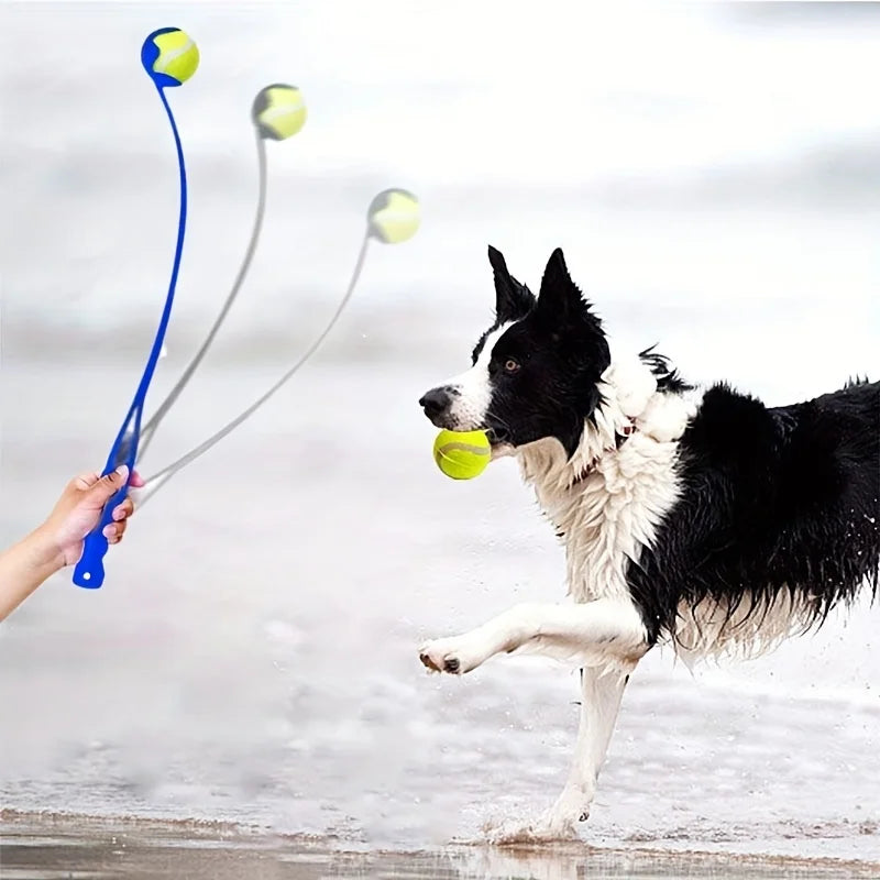 Pet Tennis Ball Launcher Stick - Interactive Outdoor Dog Training