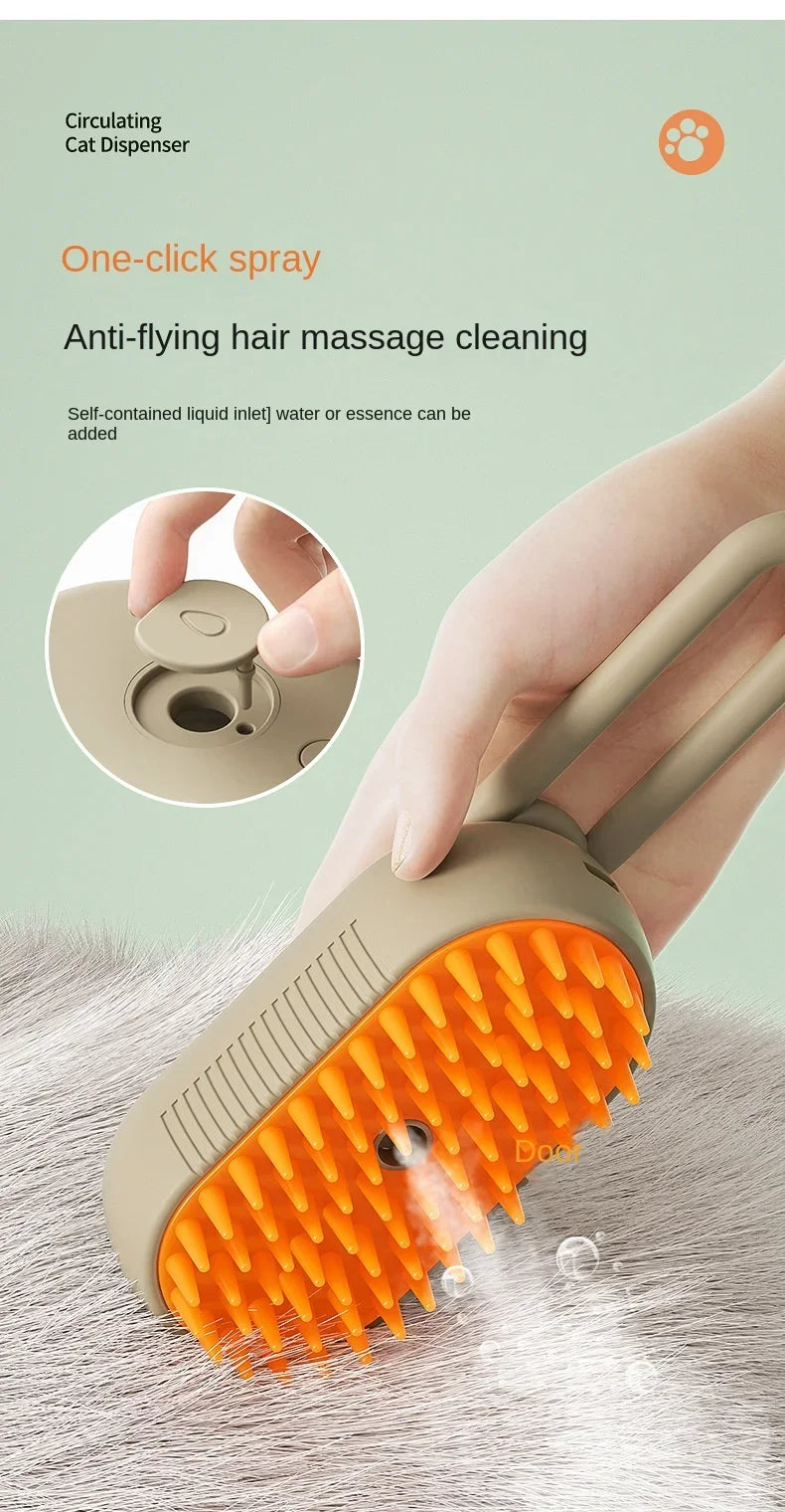3-in-1 Dog and Cat Electric Brush Cleaning Steam Brush Spray
