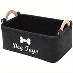 Stylish Felt Pet Toy Storage Basket - Durable Organizer for Cat &