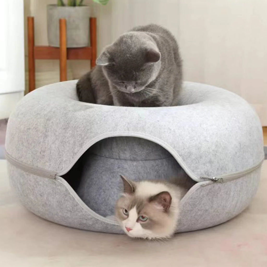 B-Tunnel Donut Cat Bed Interactive Tunnel Pet Felt Indoor Toys