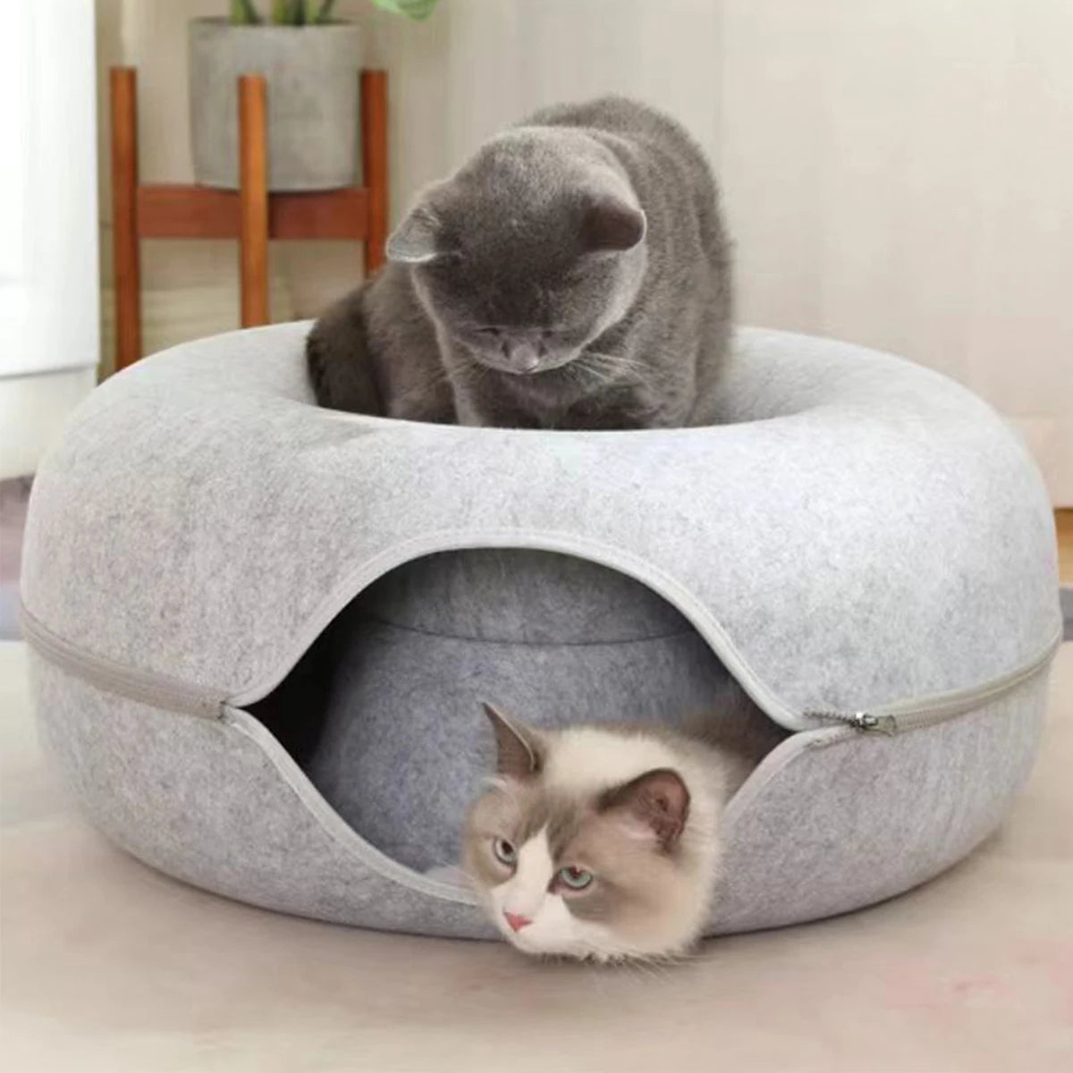 B-Tunnel Donut Cat Bed Interactive Tunnel Pet Felt Indoor Toys