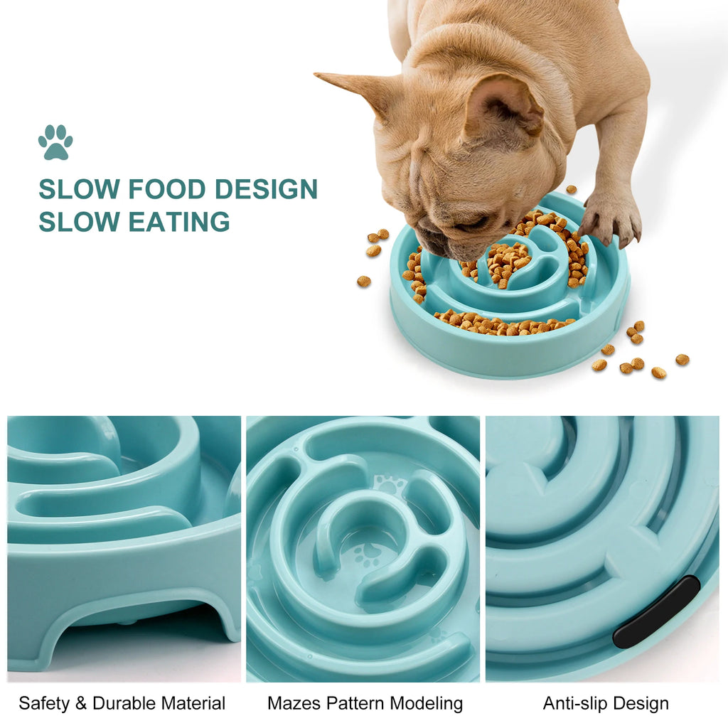 Pet Dog Slow Feeder Bowl Eco Dog Bowl Fun Non Slip Anti-Gulping
