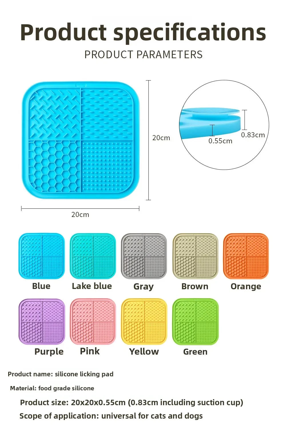 New Pet Silicone Licking Mat Slow Food Maker with Powerful Suction