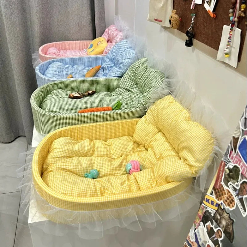 Cat Nest Macaroon Colour Small Dog Kennel Removable Washable Four