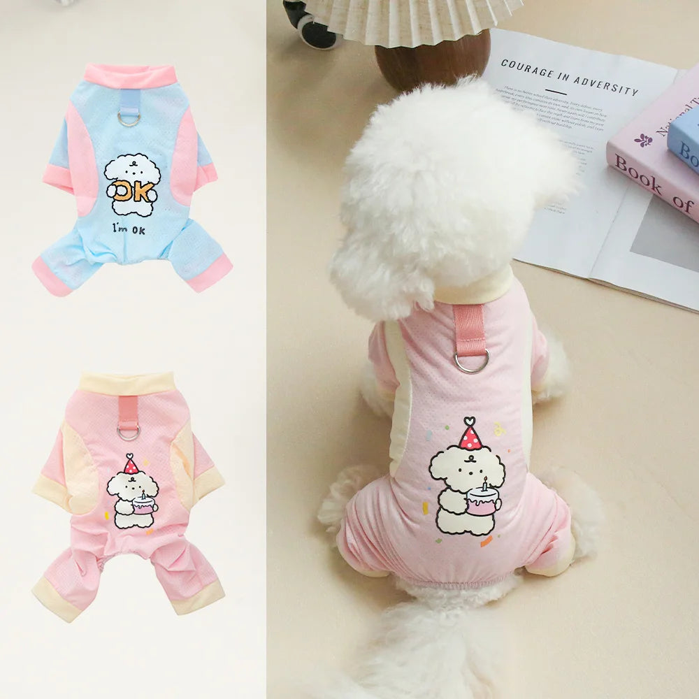 Pet Cool Breathable Cool Clothes Cat and Dog Ice Silk Cooling Four