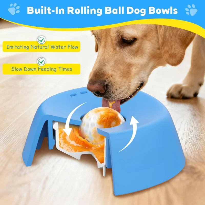 Anti-Choking Slow Feeder Dog Bowl Non-Slip 3/4 Cup - Lick Toy for