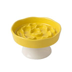 Ceramic Slow-Feeding Bowl High-Leg Cat Bowl with Neck Protection