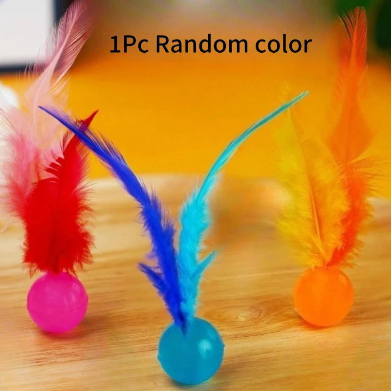 Cat Interactive Toy Tickle Cat Colorful Bouncing Ball