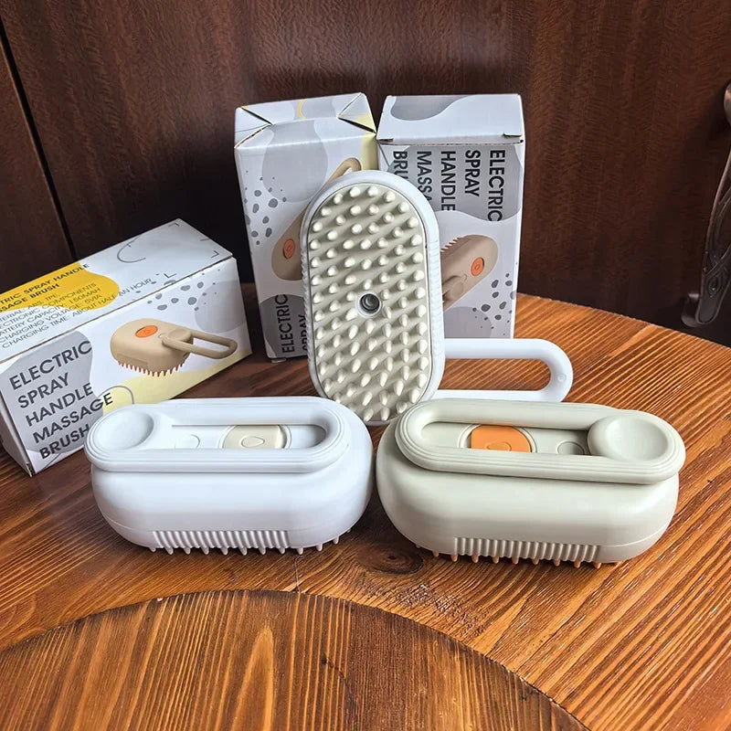 Pet Steam Brush Cat Dog Cleaning Steamy Spray Massage Beauty Comb