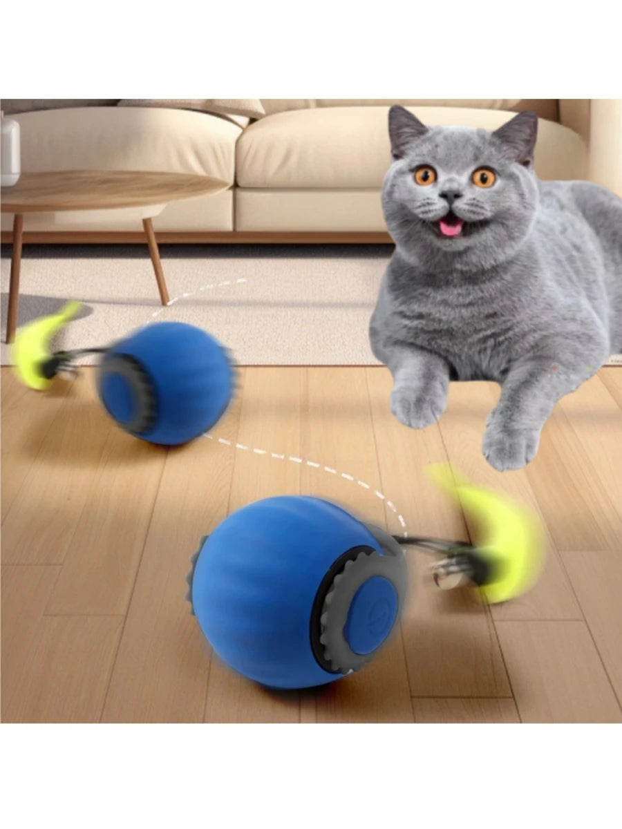 Cat Interactive Ball Toys Automatic Rolling Ball Faux Tail