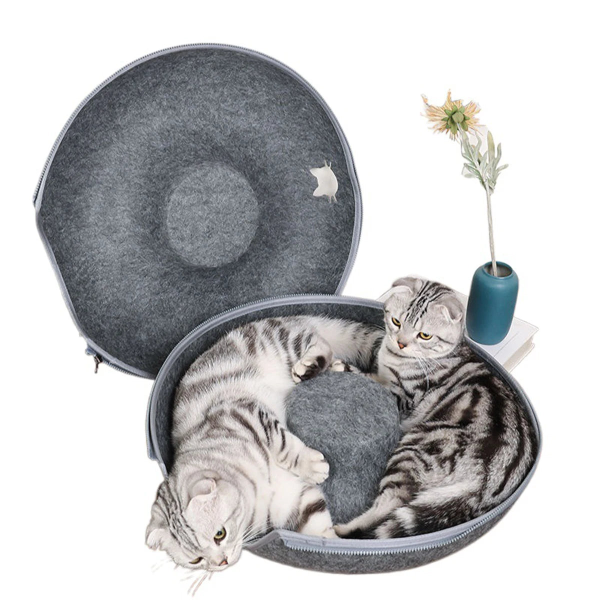 B-Tunnel Donut Cat Bed Interactive Tunnel Pet Felt Indoor Toys