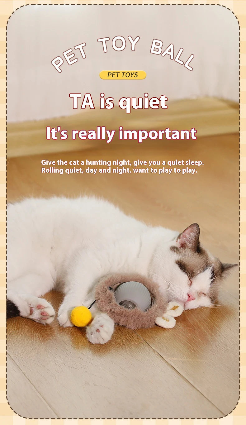 Cat Toys Intelligent Automatic Teasing Ball Silent Irregular