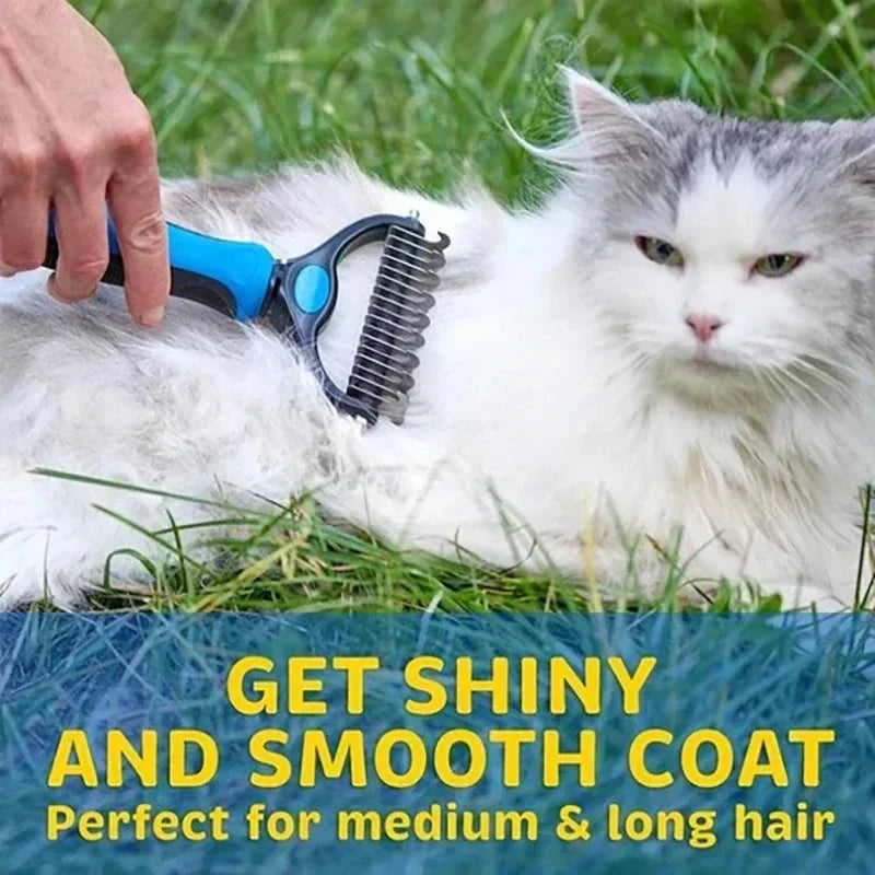 Pet Deshedding Brush Cat Comb Self Cleaning Hair Remover Grooming