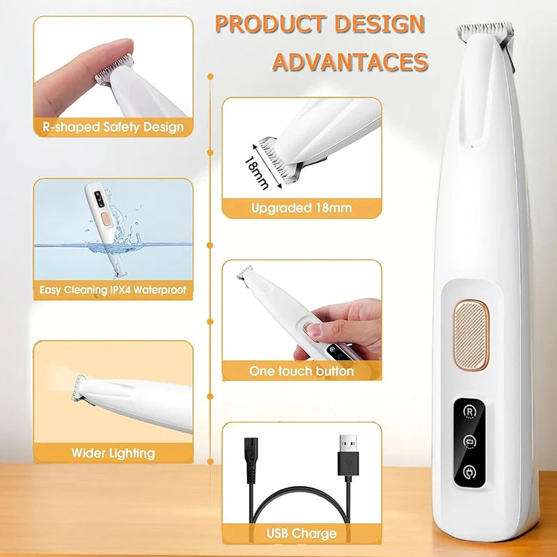 Electric Paw Trimmer for Dogs & Cats Quiet Rechargeable Clipper