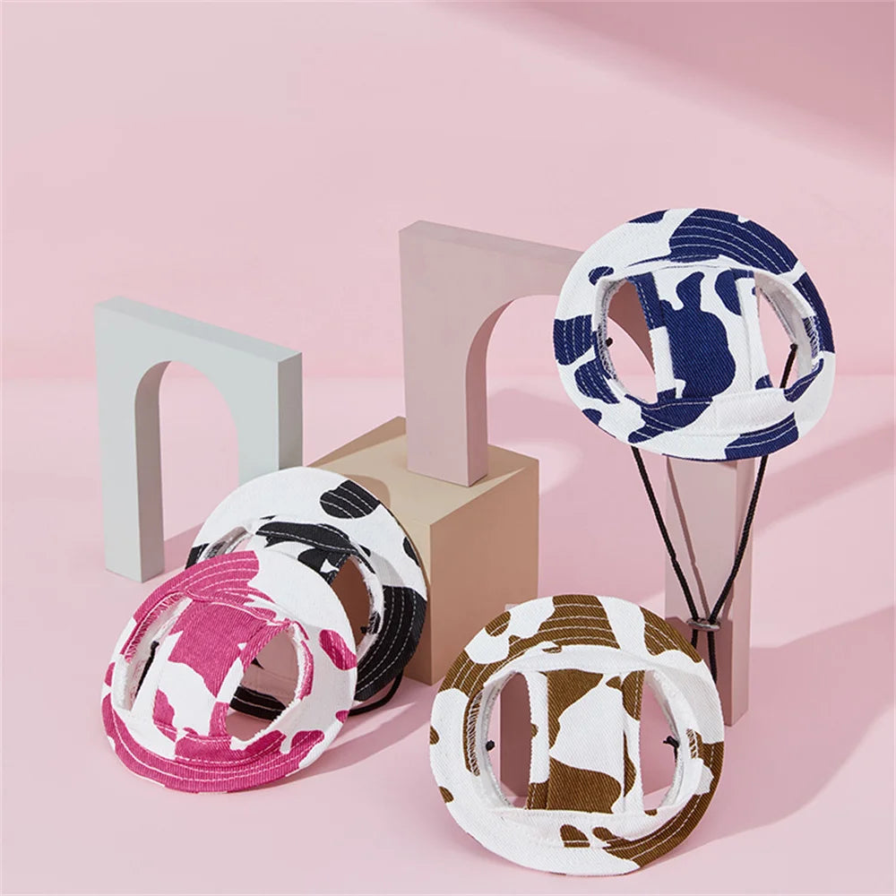 Pet Bucket Hat Summer Sun Cap Adjustable for Small Medium Dogs