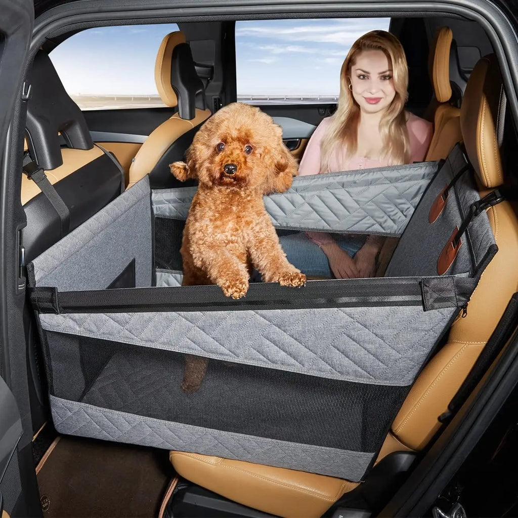 Waterproof Dog Car Seat Cover, Back Seat Extender Pet Hammock Bed